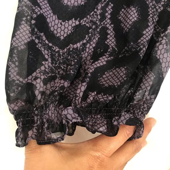 Rebecca Taylor Snake Skin Print Top Blouse - Picture 11 of 13